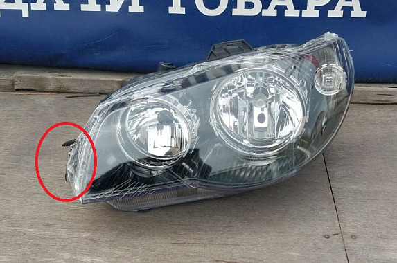 Фара левая с электрическим корректором (черная) Fiat Albea 2005-2012 (TYC / Сломано крепление) Дисконт 20%