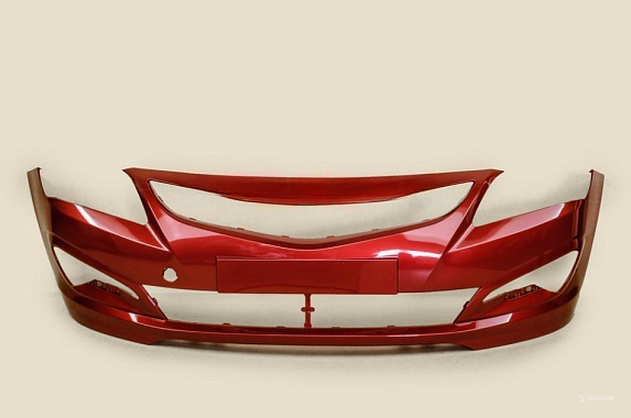 Бампер передний Hyundai Solaris 2014-2017 Россия Granet Red TDY (Красный гранат перламутр)